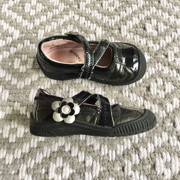 Robeez Black Gray Mary Janes - Picture 1 of 13